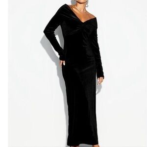 The Occasion by Old Navy Velvet Off-Shoulder Maxi Dress- Petite length